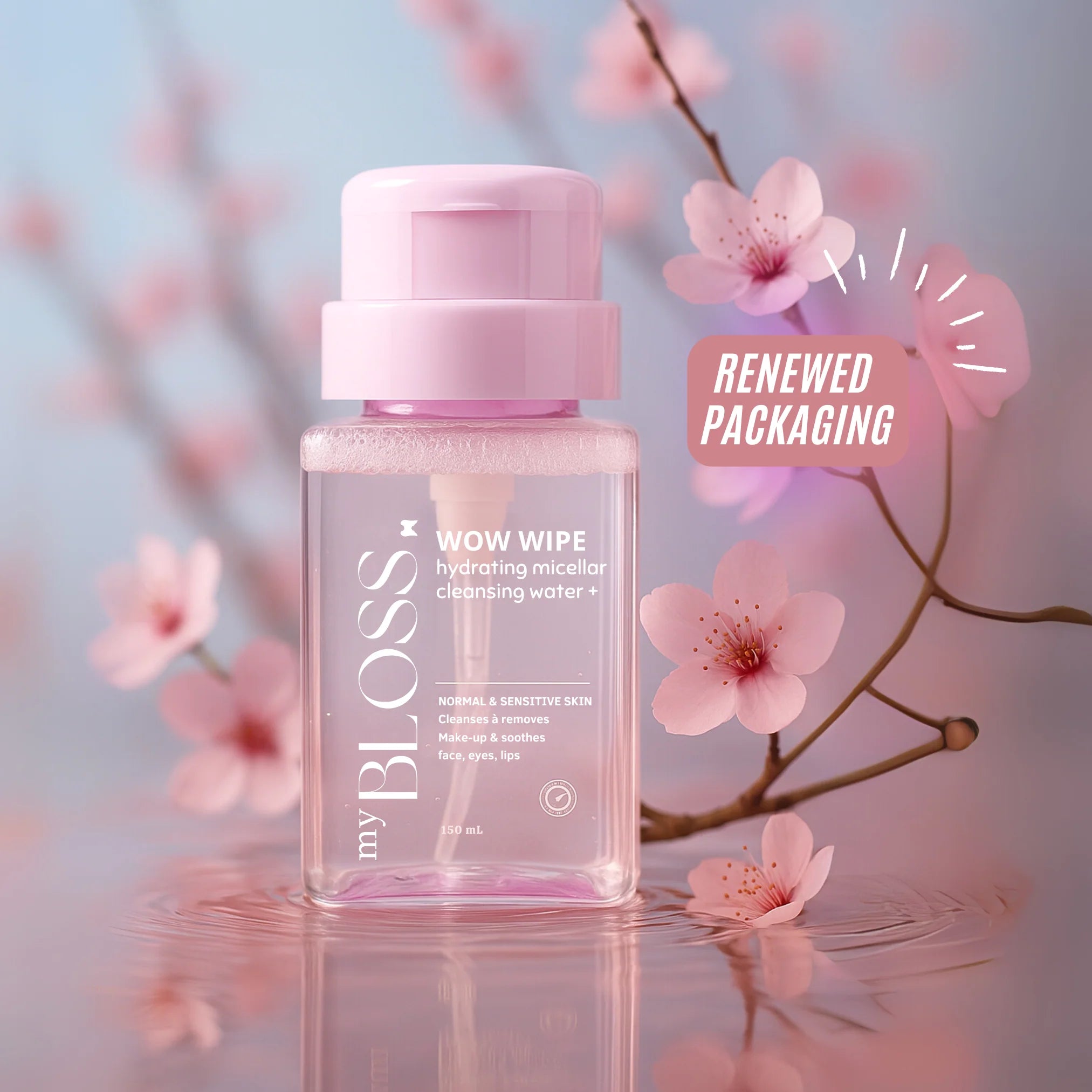 WOW WIPE MICELLAIR WATER Verfrissende reiniging met natuurlijke ingrediënten