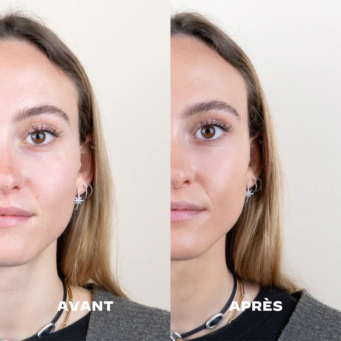 LA CRIQUE SUN RADIANCE BOOSTER kleurvoorbeeld op verschillende huidtypes