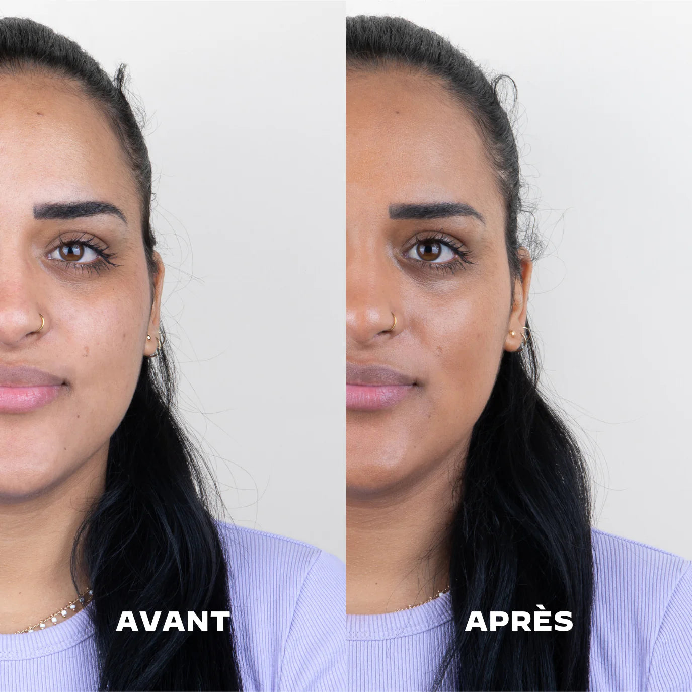LA CRIQUE SUN RADIANCE BOOSTER kleurvoorbeeld op verschillende huidtypes