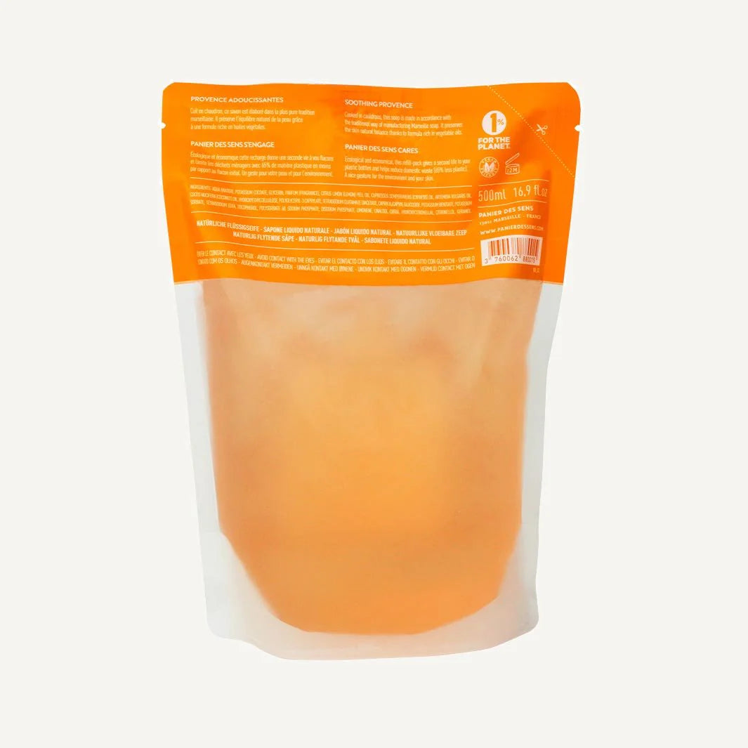 VLOEIBARE HANDZEEP NAVULLING PROVENCE Eco navulverpakking met frisse citrus & Provençaalse kruiden