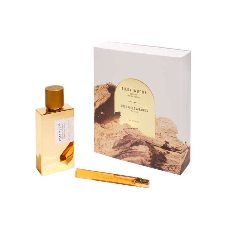 SILKY WOODS SET  Iconisch cadeau  100ml parfum & 10ml travelspray in luxe set