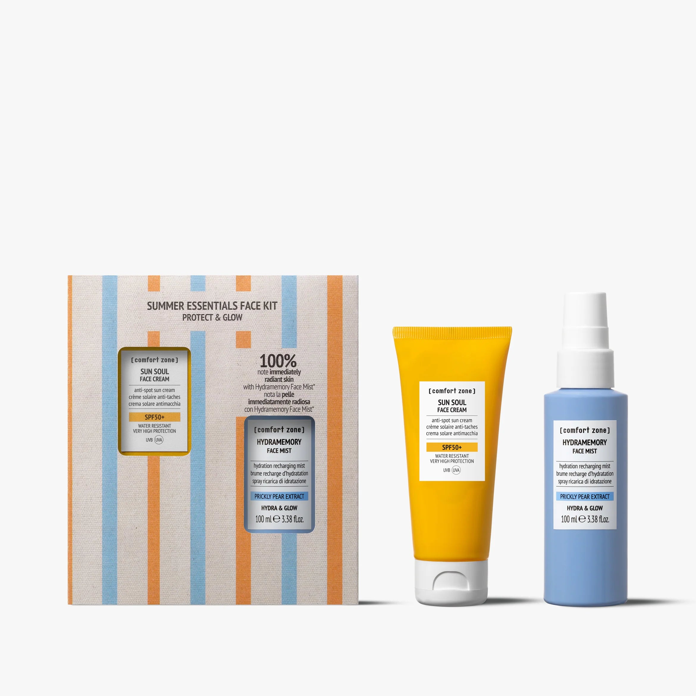 Comfort Zone Sun Soul Kit Summer Essentials Face Protect & Glow SPF50+ + Hydramemory Face Mist – Studio Strick Leuven