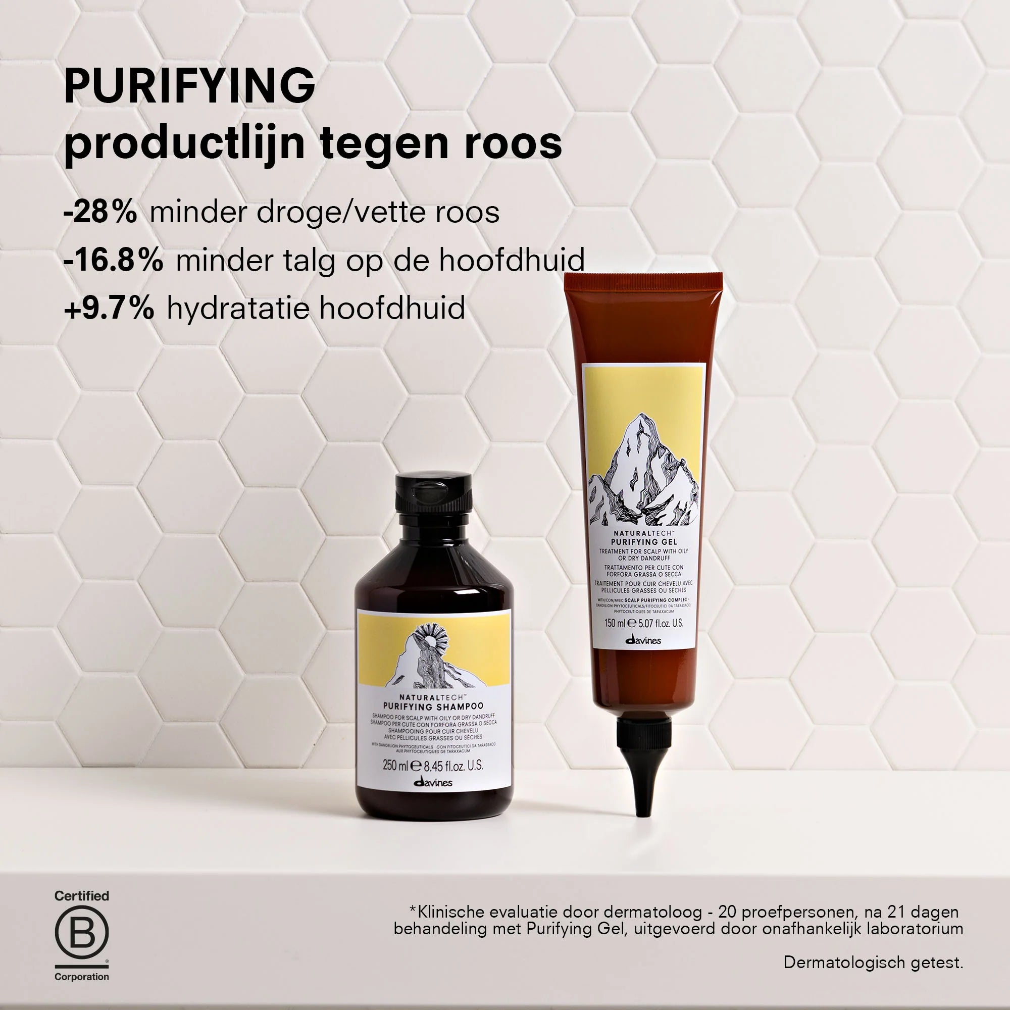 PURIFYING SHAMPOO 250 ML Anti-roos shampoo voor een vette of droge hoofdhuid.