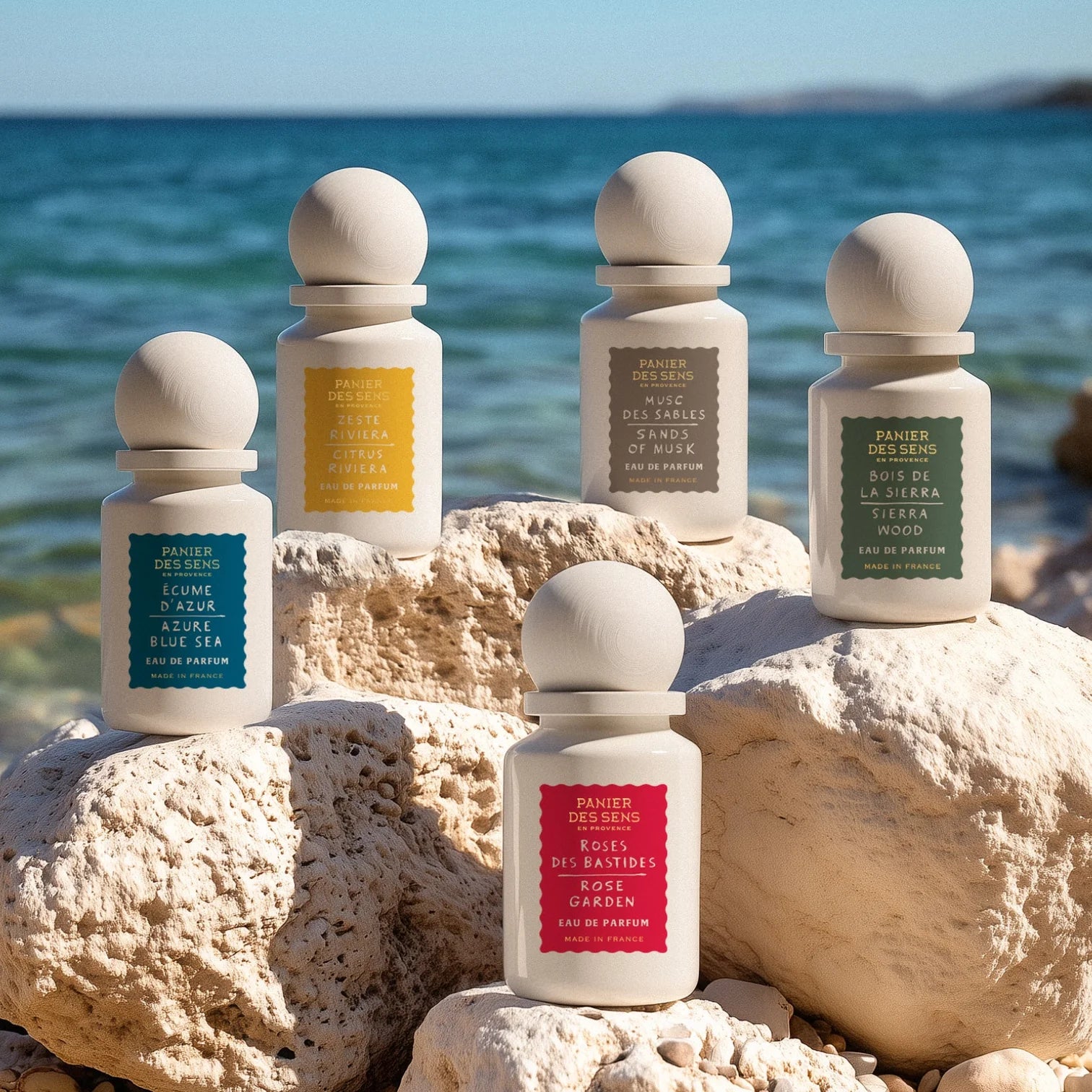 PANIER DES SENS parfumcollectie aan zee met Rose des Bastides, Zeste Riviera en Musc des Sables – niche parfums bij Studio Strick Leuven