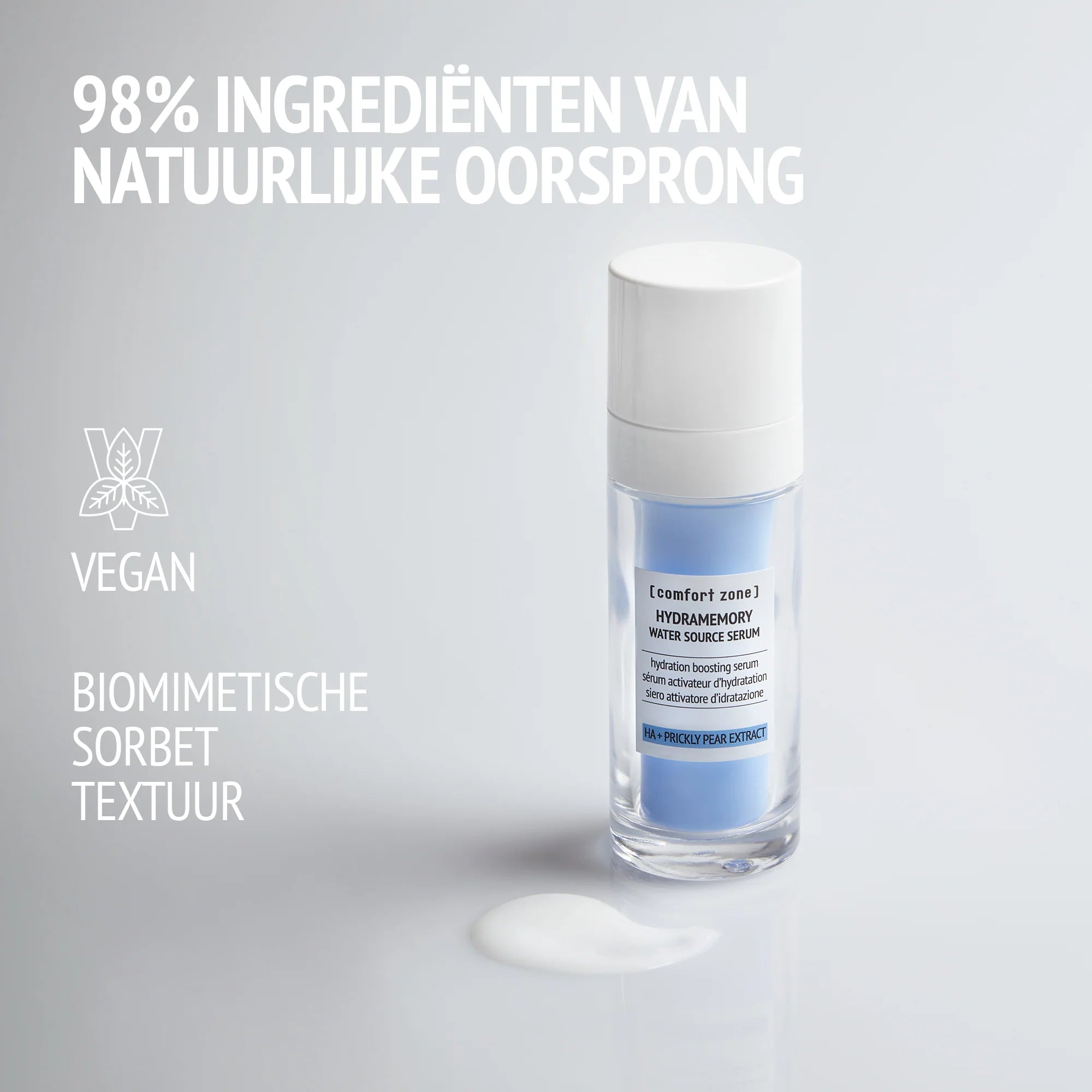 Hydramemory Water Source Serum van [comfort zone] - Vegan serum voor glow, hydratatie en fijne lijntjes, in eco-vriendelijke verpakking.