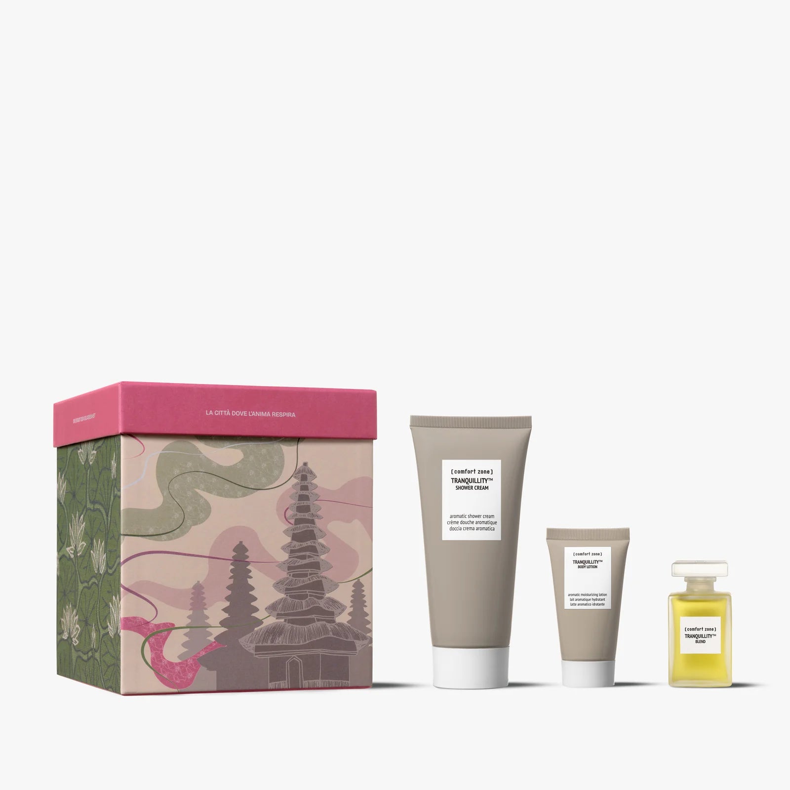 KIT THE CITY OF SERENITY 3-stappen Tranquillity™ bodyritueel (douche + hydrateren + geur)